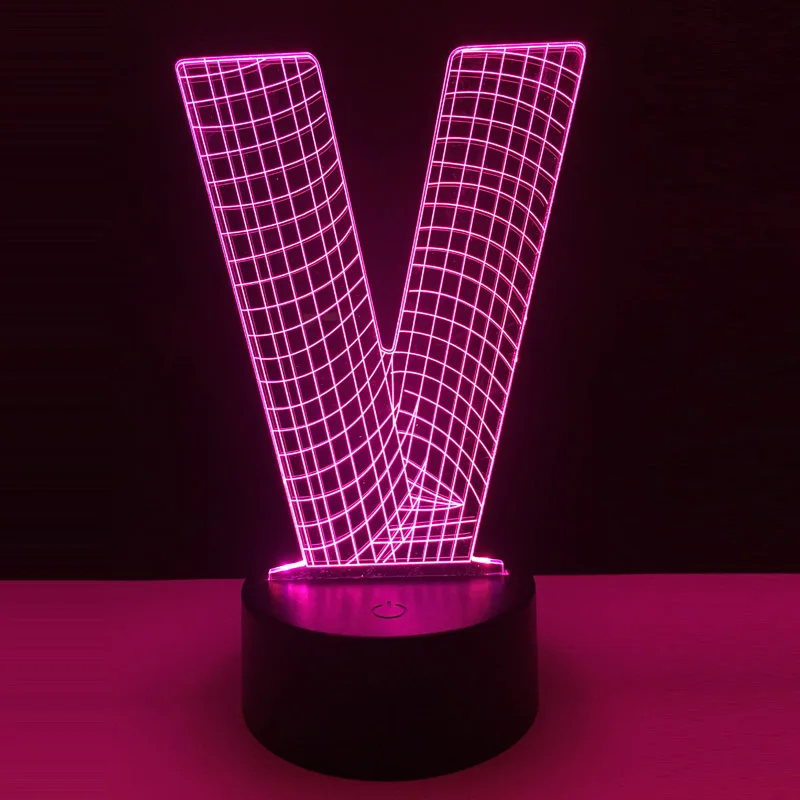 Amroe 3D Night Light Alphabet Letter V desk table lamp USB Colorful LED RGB Touch bar home decoration multicolor Kid Baby lamp
Amroe 3D Night Light Alphabet Letter V desk table lamp USB Colorful LED RGB Touch bar home decoration multicolor Kid Baby lamp