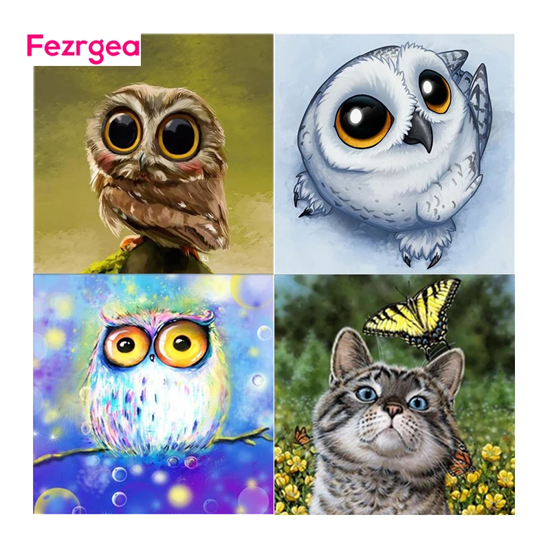 Fezrgea DIY 5D diamond painting cartoon cute owls and kittens pets diamond embroidery mosaic hand cross stitch Home Decorations
Fezrgea DIY 5D diamond painting cartoon cute owls and kittens pets diamond embroidery mosaic hand cross stitch Home Decorations