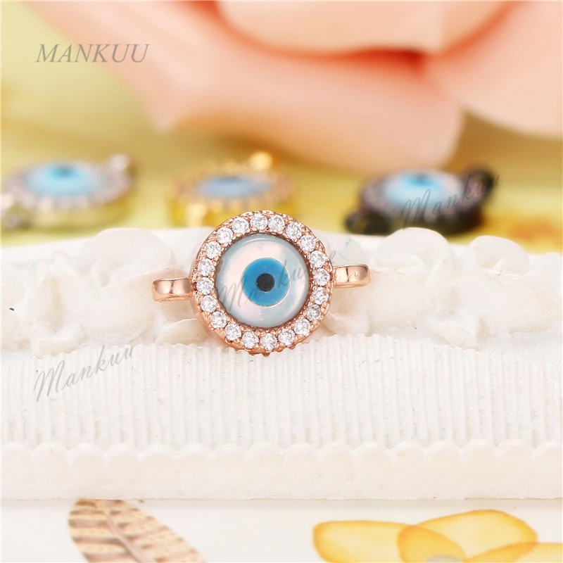 Trend Turkish Evil Eye Zircon Golds Plate Pendant CZ Micro Pave Connector Necklace Bracelet Making DIY Jewelry Finding Xmas Gift | Украшения