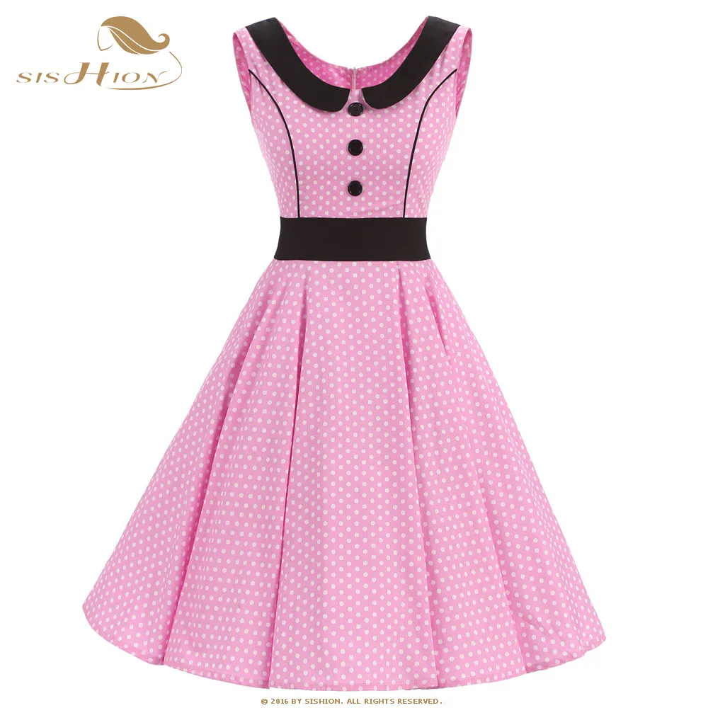 SISHION Elegant Cotton Pink Dress Sexy Party Swing Retro Vintage Dress Polka Dot Audrey Women Summer Dresses VD0533
SISHION Elegant Cotton Pink Dress Sexy Party Swing Retro Vintage Dress Polka Dot Audrey Women Summer Dresses VD0533