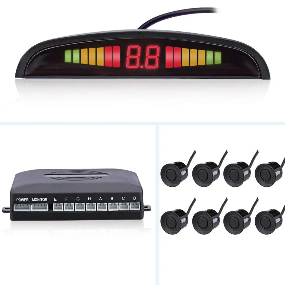 8 Sensors Car Auto Parking Sensor Front and Rear LED Display Indicator Radar Kit with LED Display Monitor Car Parking System
8 Sensors Car Auto Parking Sensor Front and Rear LED Display Indicator Radar Kit with LED Display Monitor Car Parking System