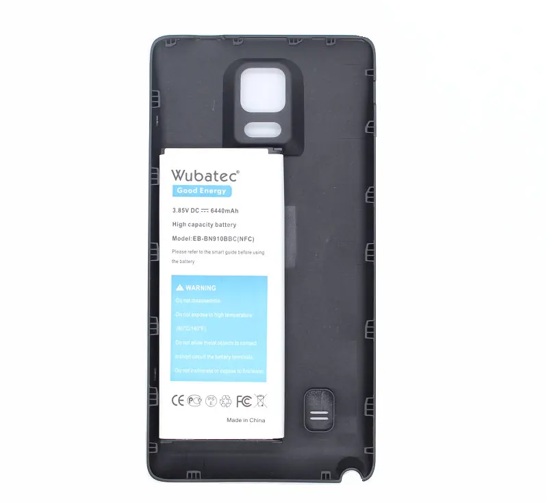 Wubatec 2x Note 4 Аккумулятор NFC 6440 мАч для Samsung Galaxy Note4 N910F N910C N910V N910T N910G + чехол EB-BN910BBE