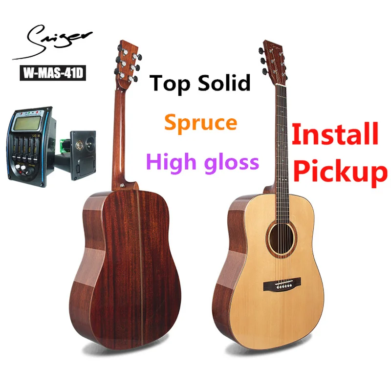 Guitar Solid Spruce Acoustic Electric Steel-String 41 Inches D-Body Guitarra 6 Strings Folk Pop Cutaway Guitars Pickup Mahogany
Guitar Solid Spruce Acoustic Electric Steel-String 41 Inches D-Body Guitarra 6 Strings Folk Pop Cutaway Guitars Pickup Mahogany
