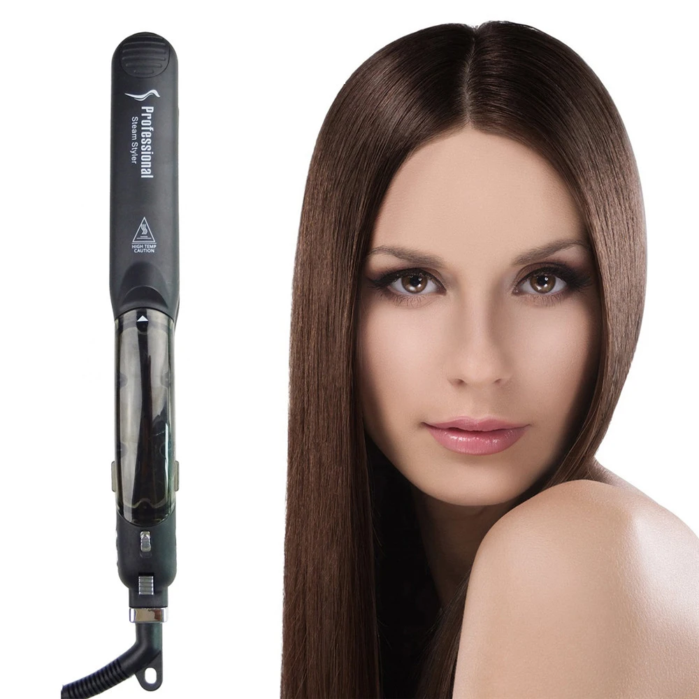 

Steam Function Flat Iron Tourmaline Ceramic Vapor Professional Hair Straightener with Argan Oil Infusion Straightening Irons