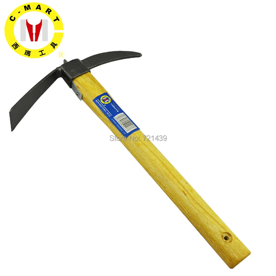 C MART инструменты Tw way Pick Hoe из углеродистой стали и с деревянной ручкой ручной