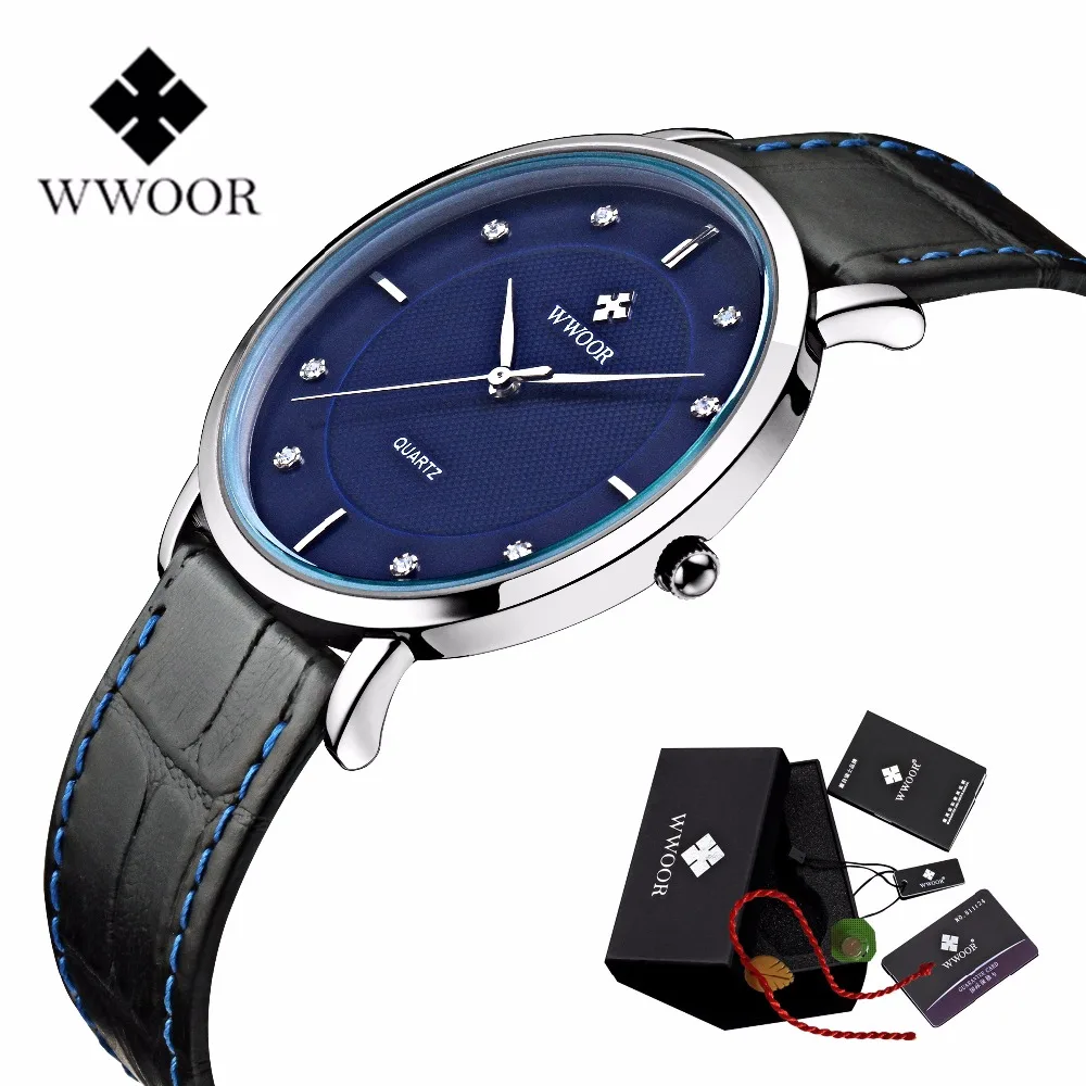 WWOOR Top Brand Luxury Business Watches Men leather Rhinestones Crystal Quartz Wristwatches for men montre homme male clock 2017
WWOOR Top Brand Luxury Business Watches Men leather Rhinestones Crystal Quartz Wristwatches for men montre homme male clock 2017