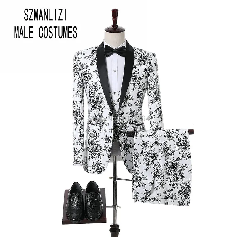 SZ Elegant Men Suits 2018 Costard Homme Mariage Custom Made Slim Fit Prom Tuxedos For Men White Floral Mens Suits Wedding Groom
SZ Elegant Men Suits 2018 Costard Homme Mariage Custom Made Slim Fit Prom Tuxedos For Men White Floral Mens Suits Wedding Groom