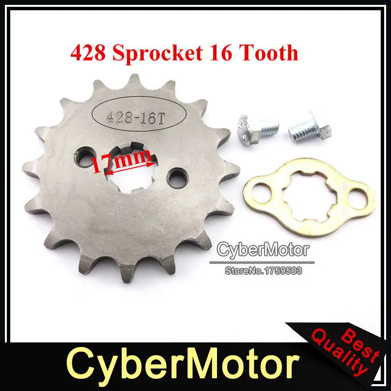 428 16 Зуб 17 мм передняя Звездочка двигателя для 50cc 70 90cc 110cc 125cc 140cc 150cc 160cc Dirt Pit Bike ATV Quad