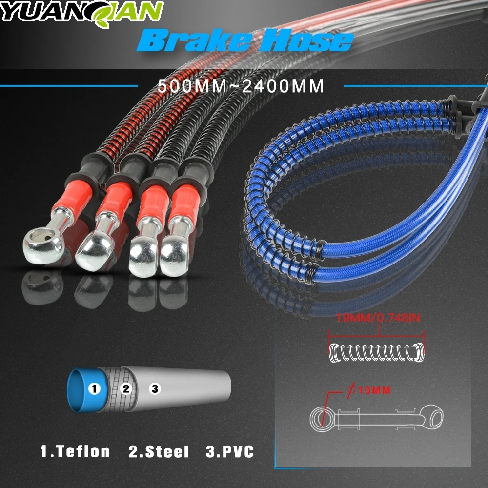 Universal 500-1200mm Motorcycle Hydraulic Reinforced Brake Clutch Oil Hose Line Pipe For Kawasaki ATV Dirt Pit Racing Bike
Universal 500-1200mm Motorcycle Hydraulic Reinforced Brake Clutch Oil Hose Line Pipe For Kawasaki ATV Dirt Pit Racing Bike