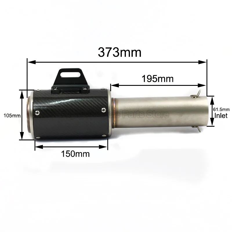 Carbon Fiber Inlet 61.5mm universal Motorcycle Exhaust Modified Muffler Pipe New Style For 125 NVX155 NMAX Xmax 300 MSX 125 MT07
Carbon Fiber Inlet 61.5mm universal Motorcycle Exhaust Modified Muffler Pipe New Style For 125 NVX155 NMAX Xmax 300 MSX 125 MT07