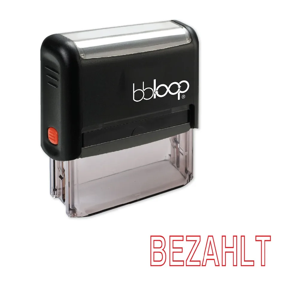 Самозаполняющийся штамп BBloop на немецком языке, прямоугольный, лазерная гравировка, красный
Самозаполняющийся штамп BBloop на немецком языке, прямоугольный, лазерная гравировка, красный