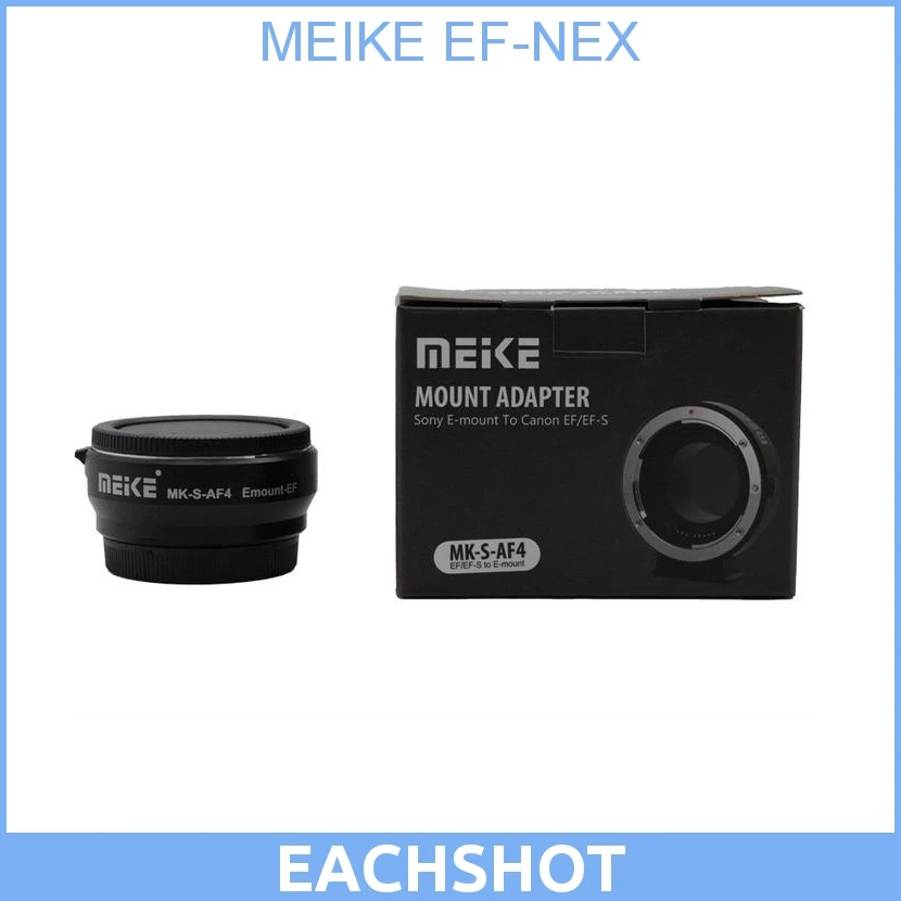 Auto Focus MEIKE EF-NEX Electronic Smart Adapter for Canon EF EFS lens for Sony NEX E Mount NEX-6 A7 A7R4 A7S A6400 A6500
Auto Focus MEIKE EF-NEX Electronic Smart Adapter for Canon EF EFS lens for Sony NEX E Mount NEX-6 A7 A7R4 A7S A6400 A6500