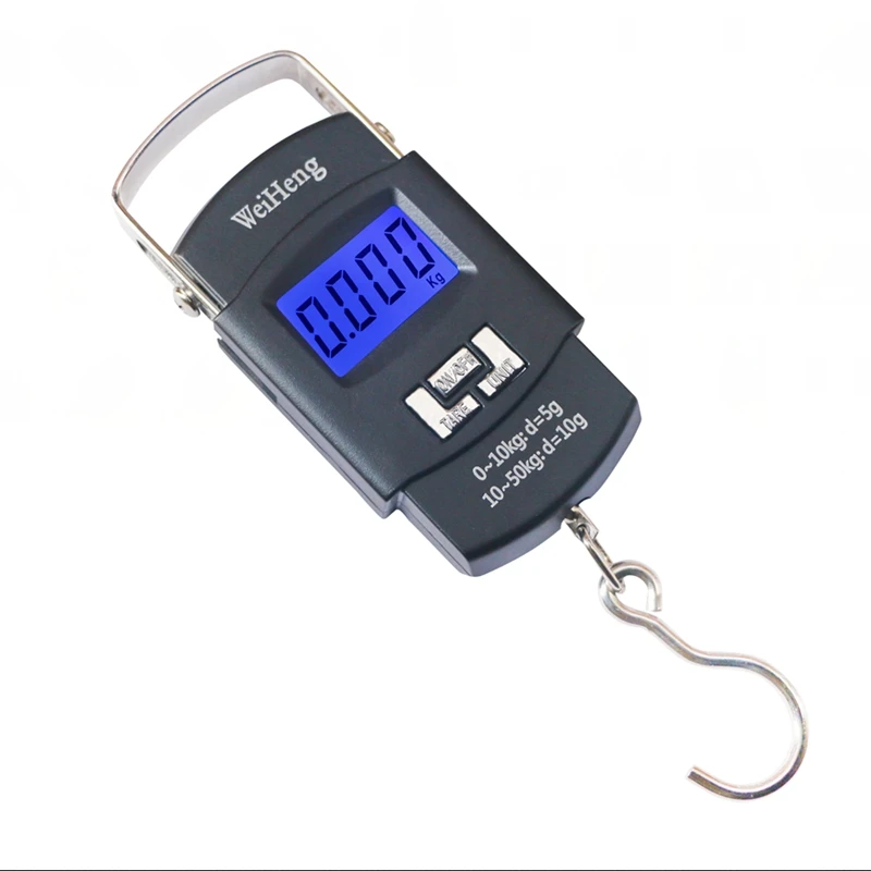 

WeiHeng 50KG Digital Fish Hanging Hook Scale Portable Electronic Luggage Mini Scales 50kg 10g Travel Suitcase Weighing Balance