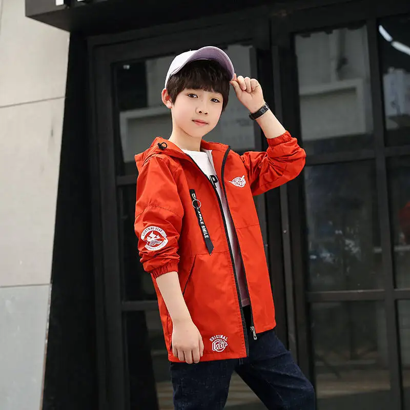 Boys spring windbreaker jacket fashion new big children's clothing, jacket, foreign style, spring and autumn coat