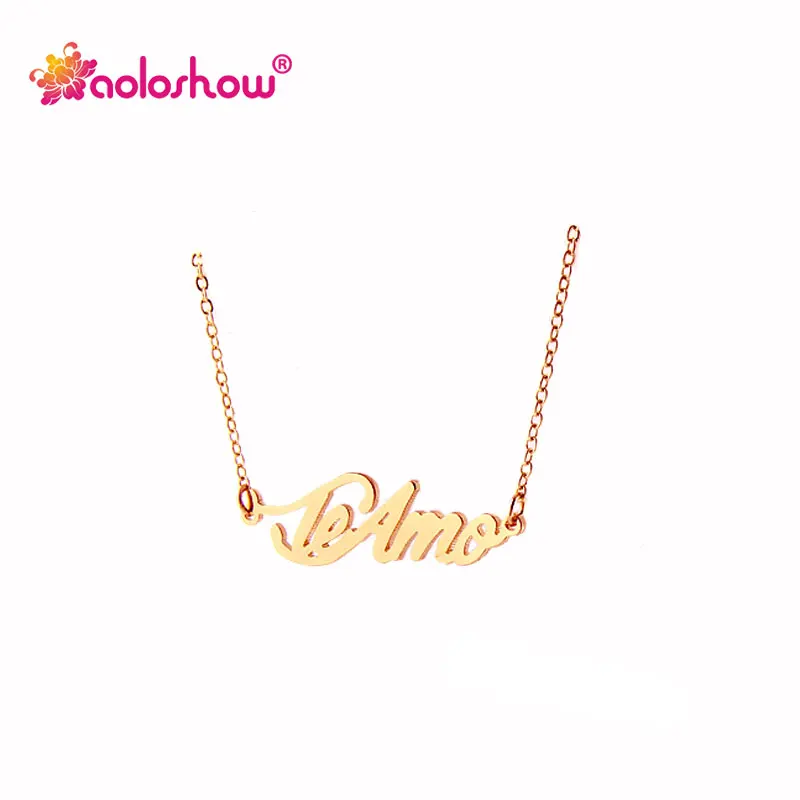 French Name Necklace " TeAmo " Charm Initial for Women Custom Stainless Steel Pendant Nameplate Necklace Nl-2453
French Name Necklace " TeAmo " Charm Initial for Women Custom Stainless Steel Pendant Nameplate Necklace Nl-2453
