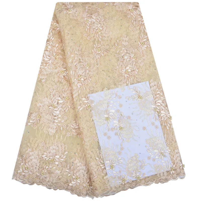 Handmade Heavy Beaded Embroidered Luxury Tulle Mesh Lace Fabric with Stones for Bridal African French Net Lace Fabric 1203
Handmade Heavy Beaded Embroidered Luxury Tulle Mesh Lace Fabric with Stones for Bridal African French Net Lace Fabric 1203