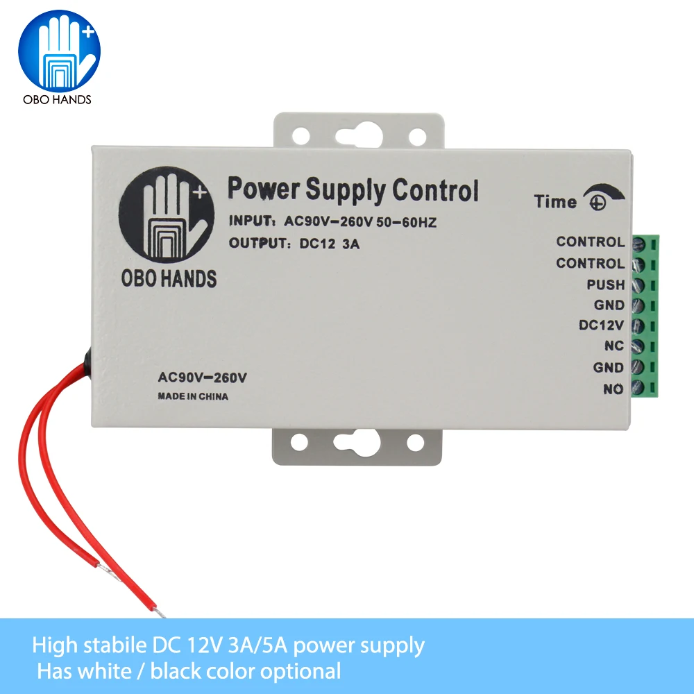 OBO HANDS 12VDC Access Control Power Supply Switch 3A/5A Time Delay Adjustable AC90V-260V Input NO/NC Output for 2 Electric Lock
OBO HANDS 12VDC Access Control Power Supply Switch 3A/5A Time Delay Adjustable AC90V-260V Input NO/NC Output for 2 Electric Lock