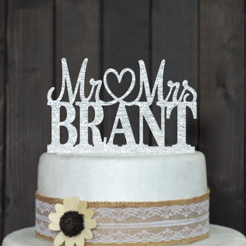 Custom name Wedding cake topper,Mr and Mrs Wedding cake topper, Personalized Acrylic silver glitter Party Decoration Supplies
Custom name Wedding cake topper,Mr and Mrs Wedding cake topper, Personalized Acrylic silver glitter Party Decoration Supplies