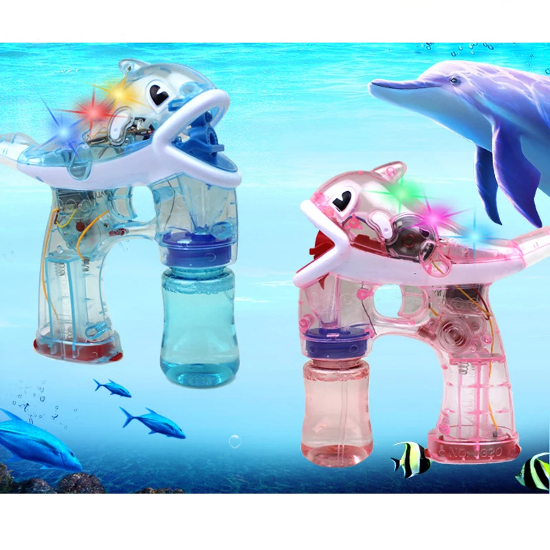 New Automatic Transparent Electric Light Music Dolphin Bubble Gun Toy Children's Amusement Park Toys Bubble Machine Color Random
New Automatic Transparent Electric Light Music Dolphin Bubble Gun Toy Children's Amusement Park Toys Bubble Machine Color Random