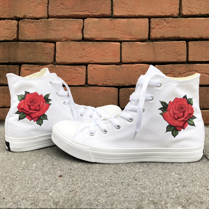 Wen Design Red Rose Floral Flower Woman Rubber Soled Casual Shoes High Top White Black Girl Canvas Sneakers Valentine's Shoes
Wen Design Red Rose Floral Flower Woman Rubber Soled Casual Shoes High Top White Black Girl Canvas Sneakers Valentine's Shoes