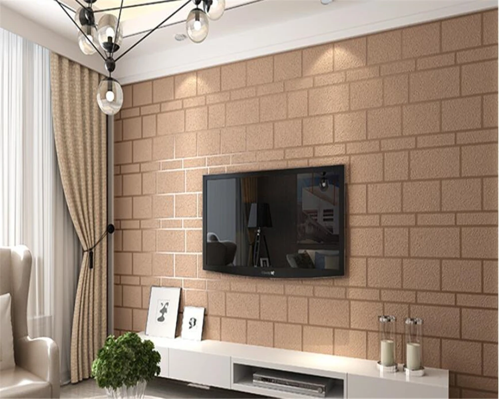 

beibehang Deerskin 3D brick wallpaper living room bedroom wallpapers for living room TV background non-woven wallpaper behang
