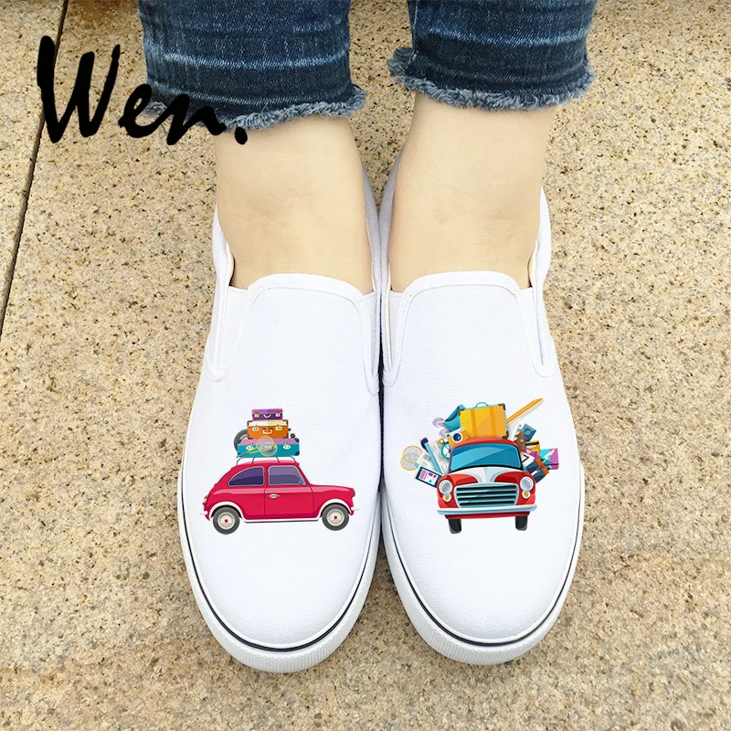 Wen Original Design Sedan Car Self Driving with Baggage Happy Travel Slip On Shoes White Black Women And Men Canvas Sneakers
Wen Original Design Sedan Car Self Driving with Baggage Happy Travel Slip On Shoes White Black Women And Men Canvas Sneakers