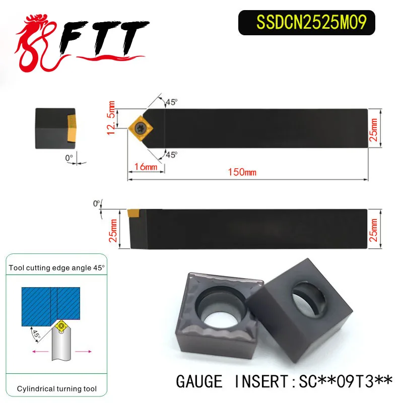 SSDCN2525M09 45 Degrees External Turning Tool Holder For SCMT09T304 Used on CNC Lathe Machine
SSDCN2525M09 45 Degrees External Turning Tool Holder For SCMT09T304 Used on CNC Lathe Machine