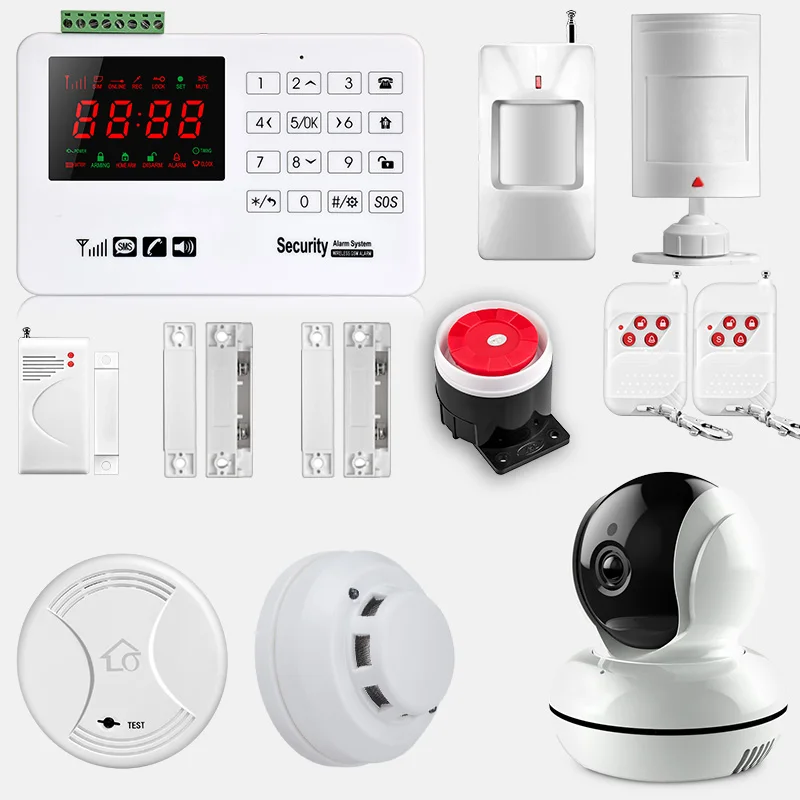 Smarsecur A30 App Wireless GSM Alarm Security System Alarm Burglar Security Intruder IP camera and smoke detector
Smarsecur A30 App Wireless GSM Alarm Security System Alarm Burglar Security Intruder IP camera and smoke detector