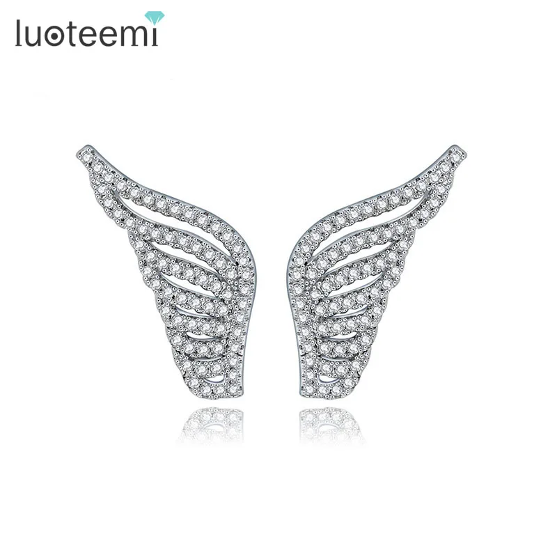 LUOTEEMI Hot Selling Fashion CZ Crystal Micro Pave Angle Wings Stud Earrings For Women Girls White Gold-Color Jewelry
LUOTEEMI Hot Selling Fashion CZ Crystal Micro Pave Angle Wings Stud Earrings For Women Girls White Gold-Color Jewelry