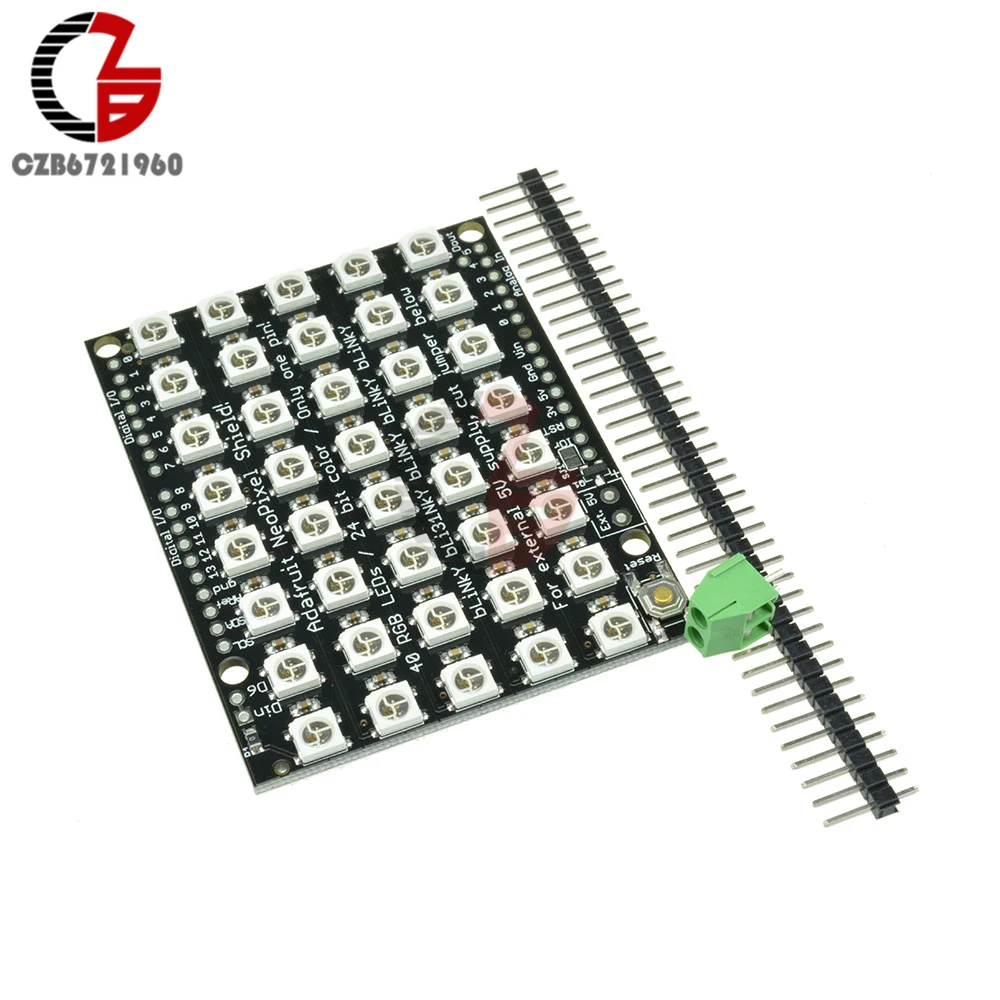 Матрица 8x5 40 LED WS2812 светодиодный 5050 RGB полноцветная плата драйвера для Arduino
Матрица 8x5 40 LED WS2812 светодиодный 5050 RGB полноцветная плата драйвера для Arduino