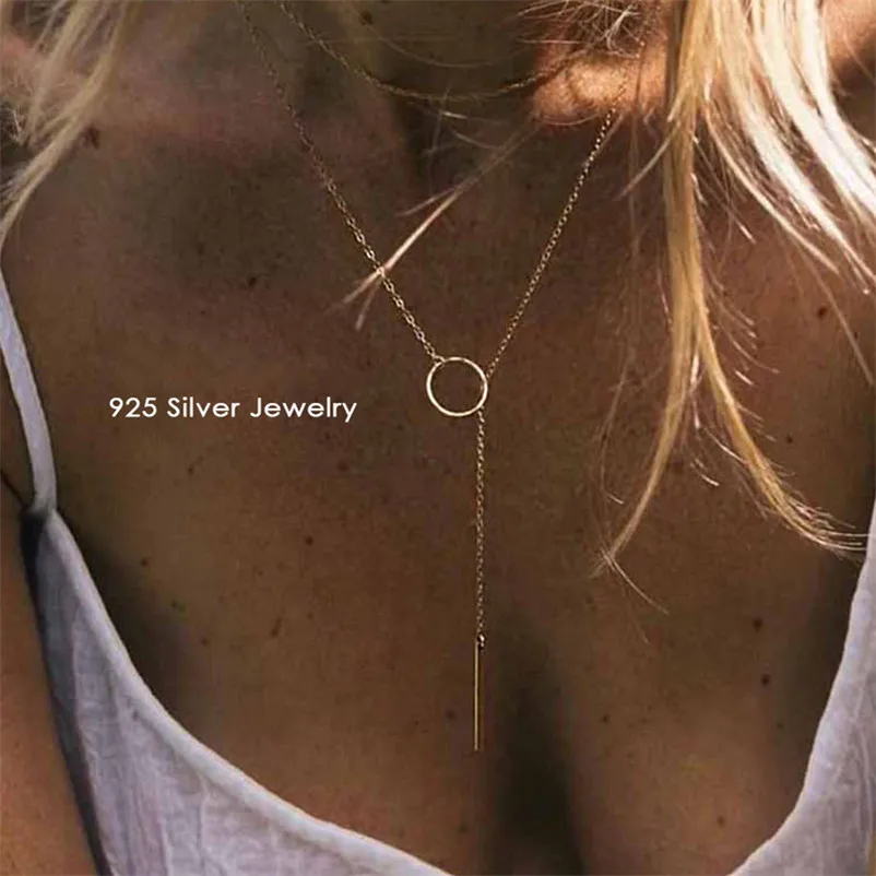 100% Pure 925 Necklaces For Women Long Pendant Stick Simple Design Necklace Minimalist Romantic Stylish Fine Jewelry
100% Pure 925 Necklaces For Women Long Pendant Stick Simple Design Necklace Minimalist Romantic Stylish Fine Jewelry