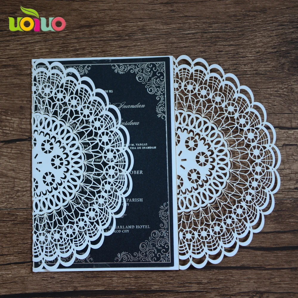 Lace Printable wedding supply laser cut Wedding Invitation Cards with blank inner paper and envelop
Lace Printable wedding supply laser cut Wedding Invitation Cards with blank inner paper and envelop