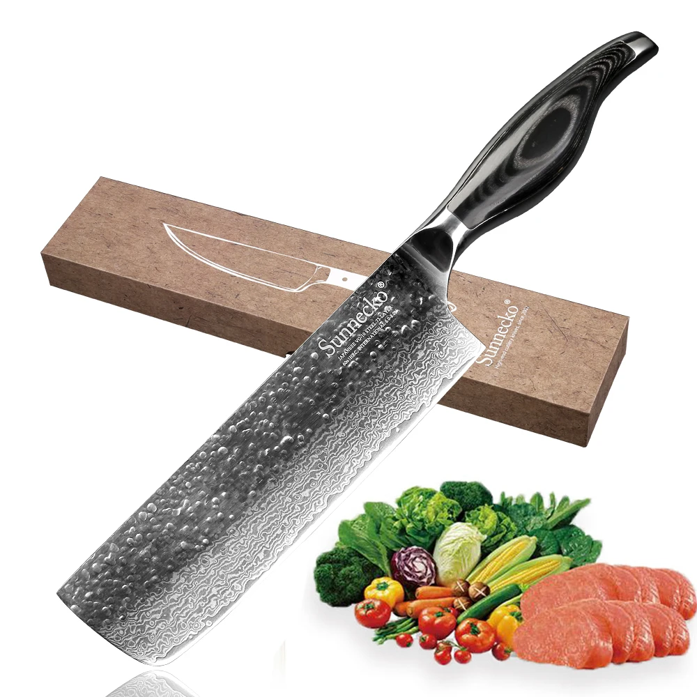 Sunnecko 7" inch Cleaver Knife Damascus Steel Kitchen Knives Razor Sharp Blade HRC 60 Chef Knives Pakka Wood Handle Cooking Tool
Sunnecko 7" inch Cleaver Knife Damascus Steel Kitchen Knives Razor Sharp Blade HRC 60 Chef Knives Pakka Wood Handle Cooking Tool