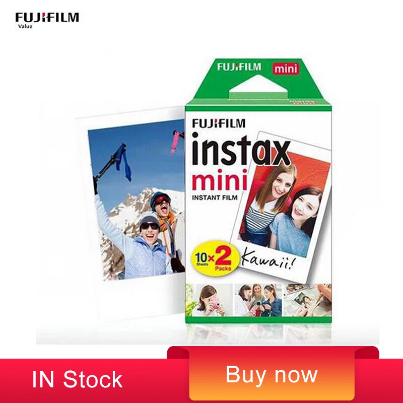 Оригинальная фотобумага Fujifilm Instax mini 8 20 листов пленка с белым краем 3 дюйма для