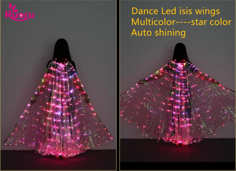 Ruoru Star Multicolor Led Isis Wings with Holding Sticks Belly Dance Stage Performance Club Light Up Costume Props 360 Open
Ruoru Star Multicolor Led Isis Wings with Holding Sticks Belly Dance Stage Performance Club Light Up Costume Props 360 Open