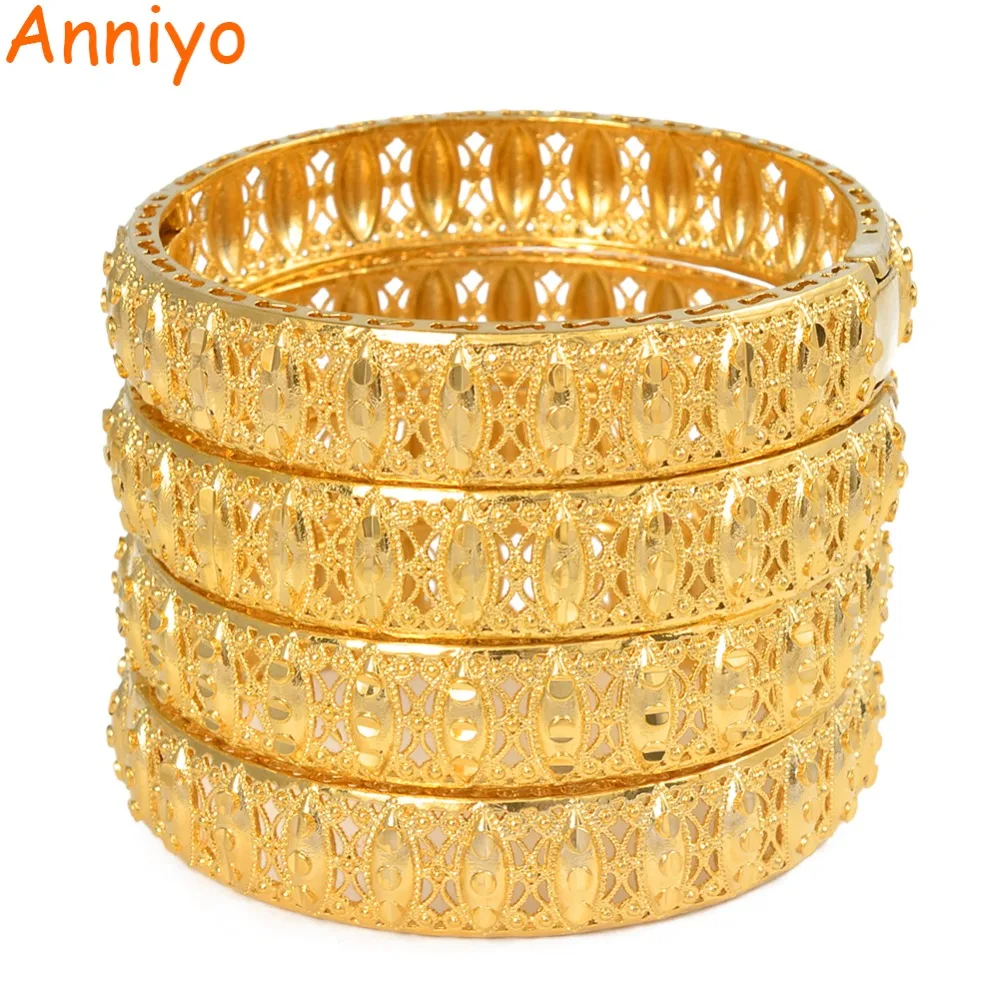 Anniyo 4Pieces Arab Dubai Bangles for Women Ethiopian Wedding Bracelet 24K Gold Color African Jewelry Banquet Party Gift #069402
Anniyo 4Pieces Arab Dubai Bangles for Women Ethiopian Wedding Bracelet 24K Gold Color African Jewelry Banquet Party Gift #069402