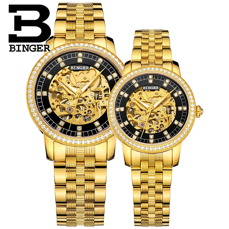 Luxury Lovers Full Gold Steel Watches Hollow Self-wind Mechanical Wrist watch Shinning Crystals Men Skeleton Watch Women Montre
Luxury Lovers Full Gold Steel Watches Hollow Self-wind Mechanical Wrist watch Shinning Crystals Men Skeleton Watch Women Montre