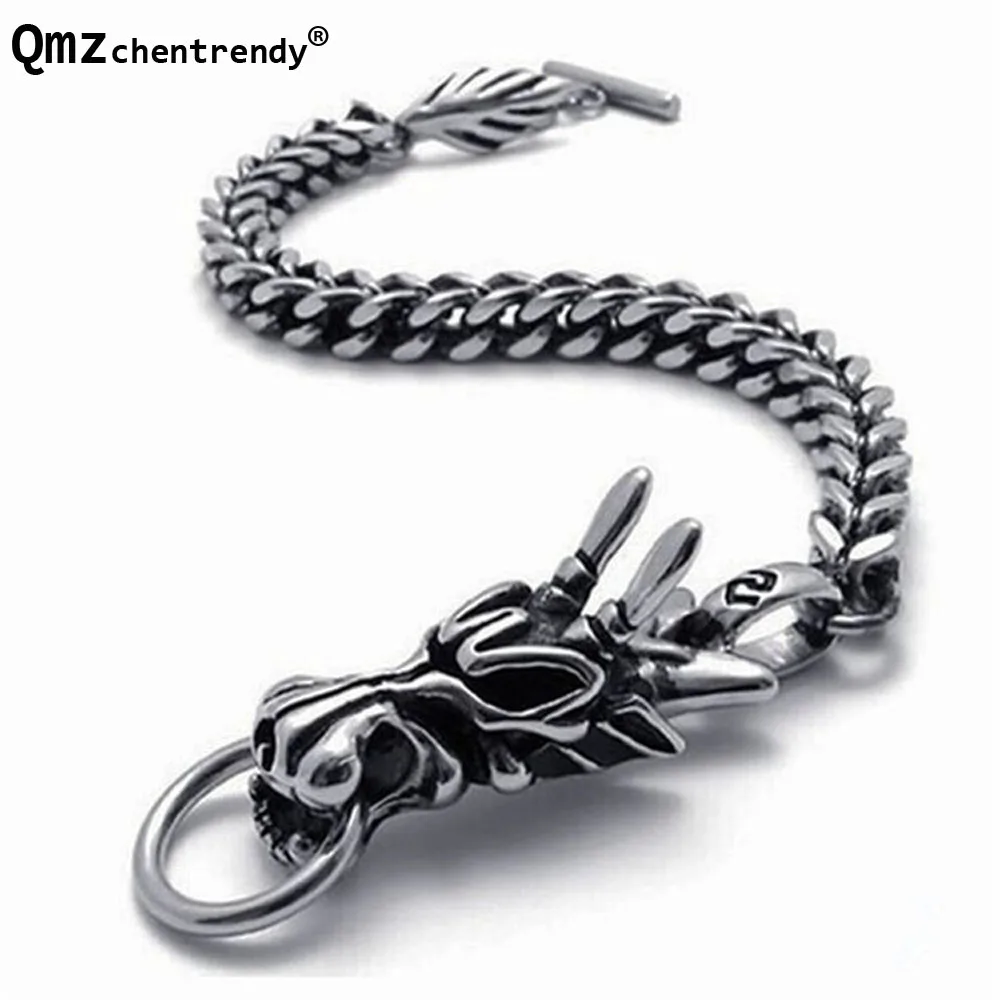Hip hop Men's Dragon Head Bracelet Male 316L Stainless Steel Bracelet Wheat Link Chain Punk Jewelry 11mm 21cm/22cm
Hip hop Men's Dragon Head Bracelet Male 316L Stainless Steel Bracelet Wheat Link Chain Punk Jewelry 11mm 21cm/22cm