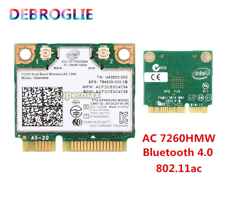 Бесплатная доставка, Двухдиапазонная беспроводная Wi-Fi карта для Intel AC7260 7260HMW ac Mini PCI-E 2,4G/5 ГГц Wlan Bluetooth 4,0 Wi-Fi карта
Бесплатная доставка, Двухдиапазонная беспроводная Wi-Fi карта для Intel AC7260 7260HMW ac Mini PCI-E 2,4G/5 ГГц Wlan Bluetooth 4,0 Wi-Fi карта