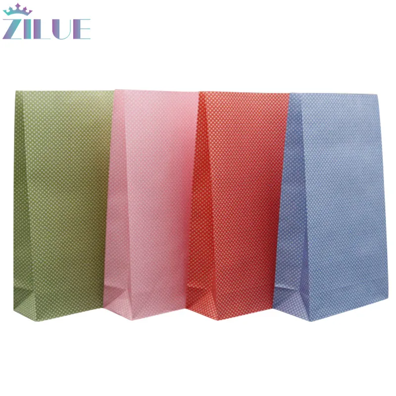 Zilue 50 шт./лот, размер 32x18x7,5 см, 4 цвета, принт в горошек, маленький бумажный пакет для покупок без ручек, Упаковка конфет, чая, хлеба, пакеты
Zilue 50 шт./лот, размер 32x18x7,5 см, 4 цвета, принт в горошек, маленький бумажный пакет для покупок без ручек, Упаковка конфет, чая, хлеба, пакеты