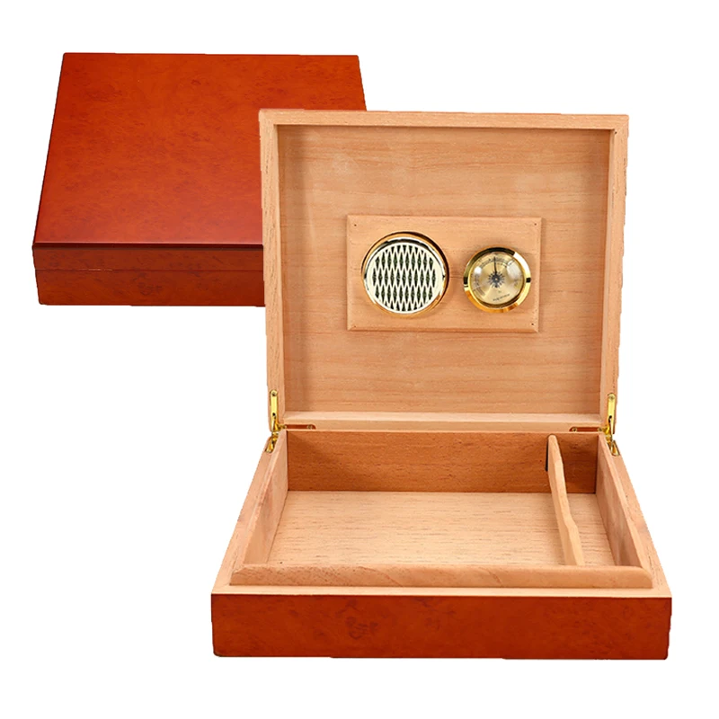 Wood Cigar Humidor Humidifier Brown Cedar Lined Cigar Humidor with Hygrometer Case Box Moisture Meter Moisturizing Device
Wood Cigar Humidor Humidifier Brown Cedar Lined Cigar Humidor with Hygrometer Case Box Moisture Meter Moisturizing Device