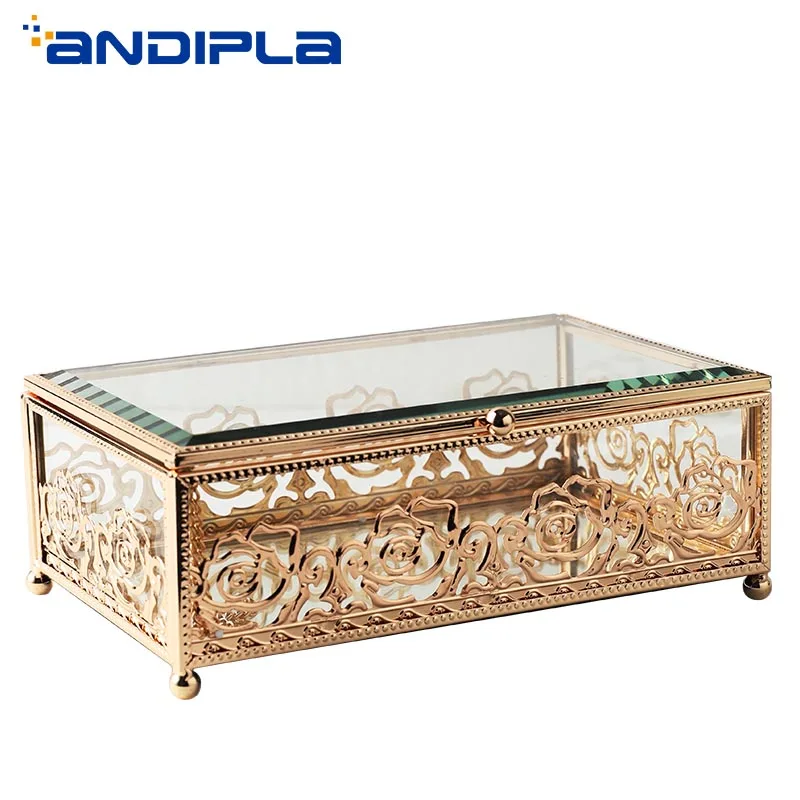 Nordic Luxurious Glass Gold Plating Iron Art Jewelry Box Bedroom Desktop Organizer Lipstick Cosmetic Storage Box Home Decoration
Nordic Luxurious Glass Gold Plating Iron Art Jewelry Box Bedroom Desktop Organizer Lipstick Cosmetic Storage Box Home Decoration
