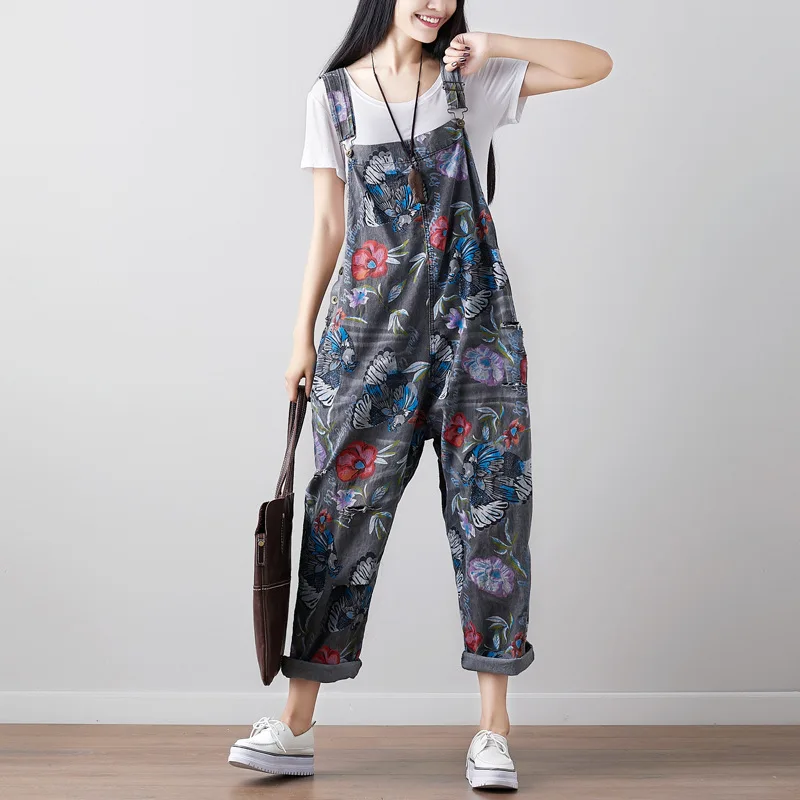 Spring summer new printing worn female large size syringe jeans Sen long bib Rompers Jumpsuits
Spring summer new printing worn female large size syringe jeans Sen long bib Rompers Jumpsuits