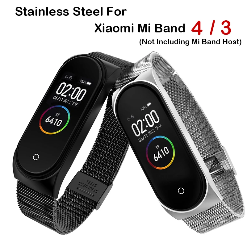 Сменный ремешок из нержавеющей стали для браслета Xiaomi Mi Band 4/3 металлический смарт