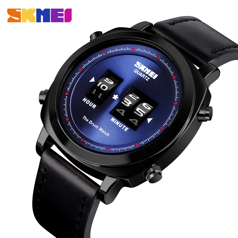 

SKMEI Luxury Brand Men Quartz Watch Waterproof Fashion Casual Leather Strap Male Wristwatch Relogio Masculino 1519 Clock