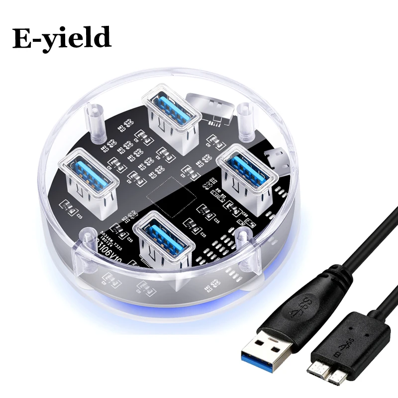 USB концентратор 3 0 4 порта Micro сплиттер с адаптером питания мульти высокая