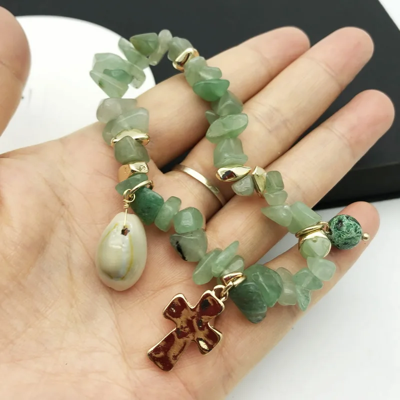 F.J4Z Hot Nature Seashell Bracelets Women Irregular Nature Stone Beaded Cross Charm Bracelet Elastic Bangles Bransoletka Kobieta
F.J4Z Hot Nature Seashell Bracelets Women Irregular Nature Stone Beaded Cross Charm Bracelet Elastic Bangles Bransoletka Kobieta