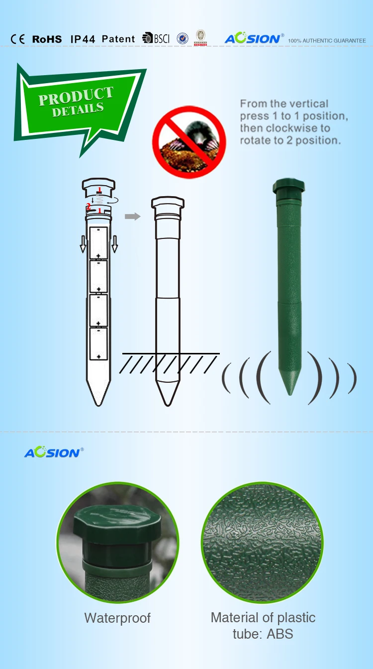Free Shipping Aosion Outdoor garden electric sound wave voles rodent snake mouse mole repellent repeller pest control
Free Shipping Aosion Outdoor garden electric sound wave voles rodent snake mouse mole repellent repeller pest control