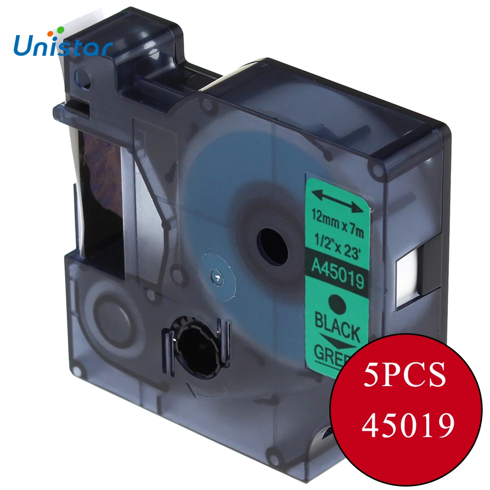 UNISTAR, 5 шт., совместимы с Dymo для D1 Tape 45019 S0720590, черные на зеленых ленточных картриджей с этикетками, 12 мм стандарта Dymo
UNISTAR, 5 шт., совместимы с Dymo для D1 Tape 45019 S0720590, черные на зеленых ленточных картриджей с этикетками, 12 мм стандарта Dymo