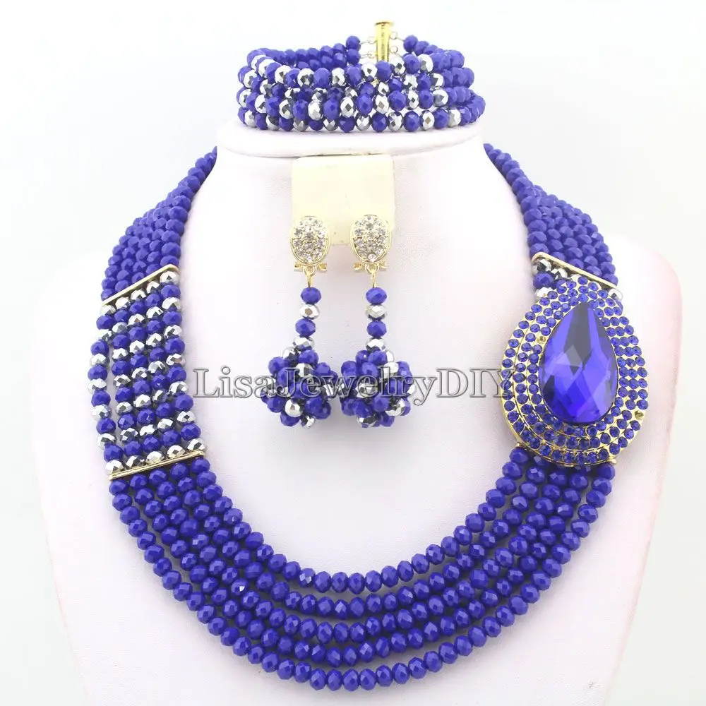 Blue Fashion Nigerian Wedding Beads Jewelry Sets Hot African Beads Jewelry Sets Crystal Beads Necklace Sets HD3114
Blue Fashion Nigerian Wedding Beads Jewelry Sets Hot African Beads Jewelry Sets Crystal Beads Necklace Sets HD3114